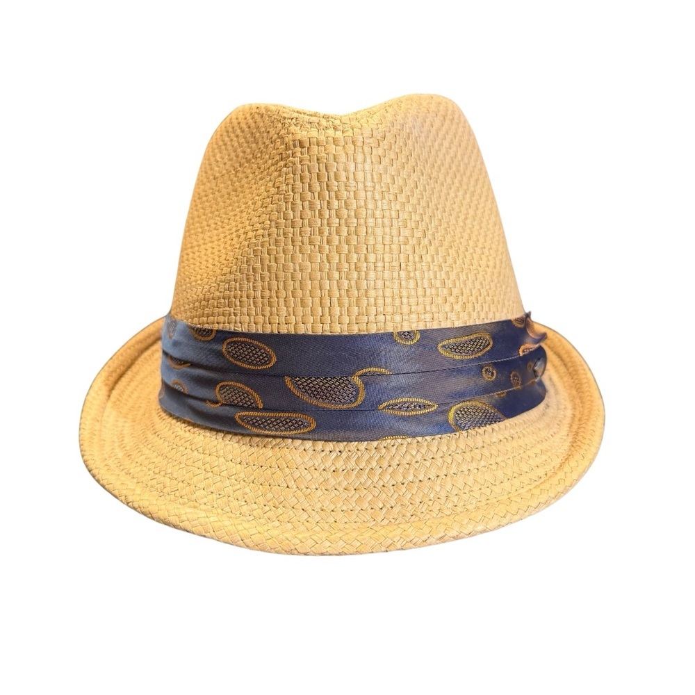 Peter Grimm Fedora with Blue and Gold Patterned Band - Picture 4 of 7